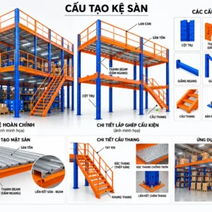 Sàn lửng Mezzanine – Cao mỗi tầng 2.2–4.0 m