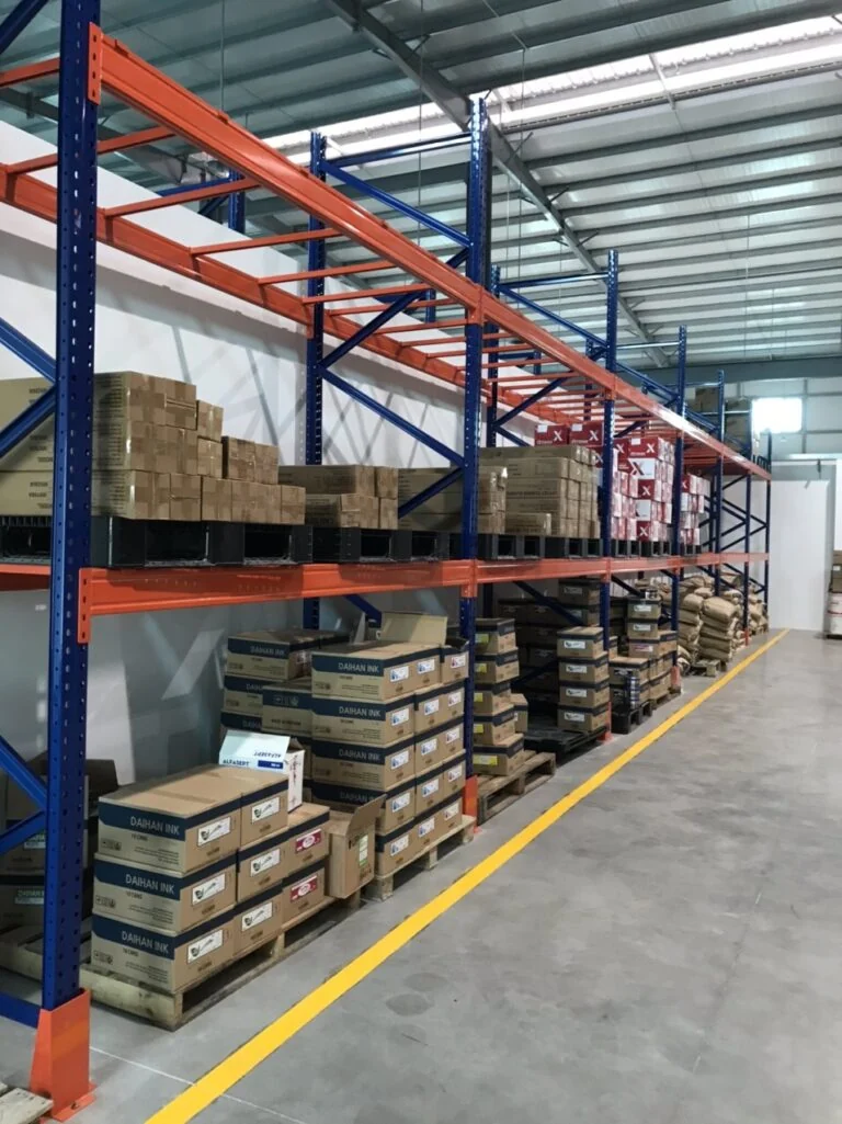 Kệ để pallet kho hàng 1-3 tầng tải 500-3000kg/tầng – Modul tiêu chuẩn